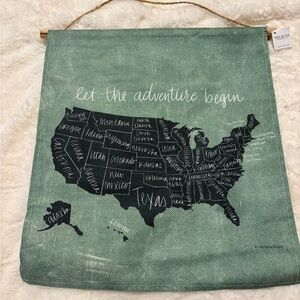Green USA Map Wall Hanging